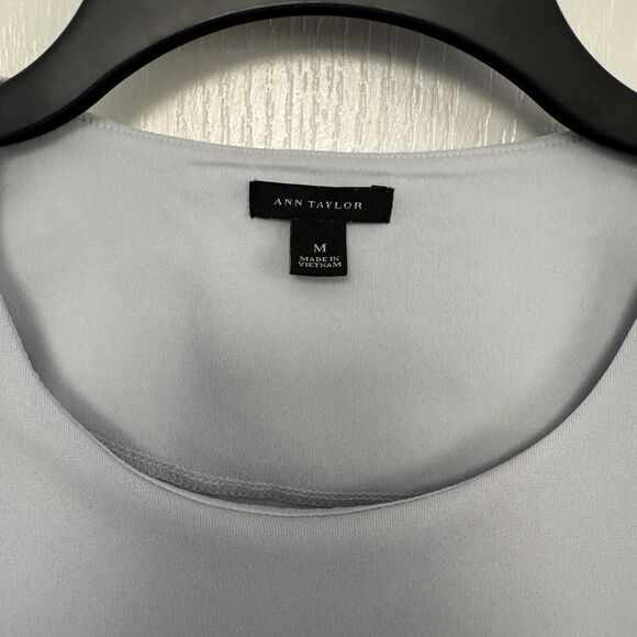 Ann Taylor Light Blue Shoulder Zipper Blouse Top Shirt Size Medium *See Listing* - Picture 2 of 12
